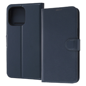 レイアウト iPhone 14 Pro Max用耐衝撃 手帳型レザーケース シンプル マグネット ダークネイビー RT-P39ELC1/DN-イメージ1