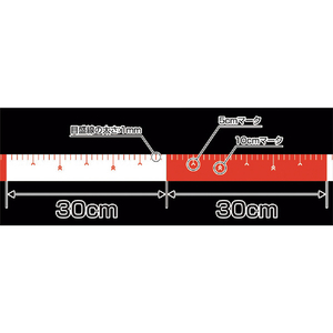 シンワ測定 貼付ロッド＿合成紙製＿５０ｍｍ×２５ｍ＿赤白３０ｃｍ間隔 シンワ 貼付ロッド＿合成紙製 78193-イメージ2