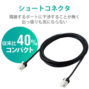 エレコム Cat6A LANケーブル(2．0m) ブラック LD-GPASST/BK20-イメージ5