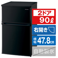 アイリスオーヤマ 【訳あり品】【右開き】90L 2ドア冷蔵庫 ブラック IRSD9BB