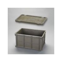エスコ コンテナ OD色 フタ付 656×456×326mm 77.2L FCX4224-EA506AF-54S