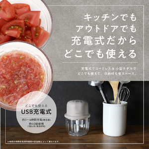 マクロス 充電式フードプロセッサー(220ml) ザ・ミニル ベージュ MEK-118-イメージ13