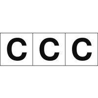 トラスコ中山 TRUSCO アルファベットステッカー 50×50 「C」 白地／黒文字 3枚 3枚粘着シール5050英字｢C｣ FC725GD-4389166