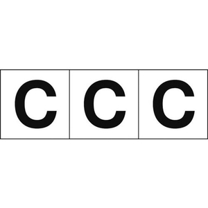 トラスコ中山 TRUSCO アルファベットステッカー 50×50 「C」 白地／黒文字 3枚 3枚粘着シール5050英字｢C｣ FC725GD-4389166-イメージ1