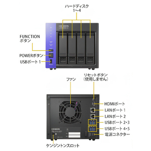 I・Oデータ Windows Server IoT 2025 for Storage Standard 4ドライブ法人向けNAS 32TB HDL4-Z25SATB32-イメージ3