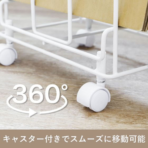 パール金属 スキット ダンボール 収納ストッカー ワイド キャスター付 FC912MN-HB-6812-イメージ2