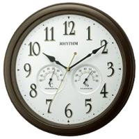 リズム時計 オルロージュインフォートM37 掛時計 茶メタリック色(白) 8MGA37SR06