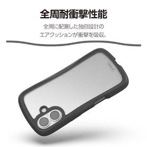 エレコム iPhone17用Grippy ハイブリッドケース フレームカラー メタルステッカー付 ブラック PM-A25AGRPFCBK-イメージ5
