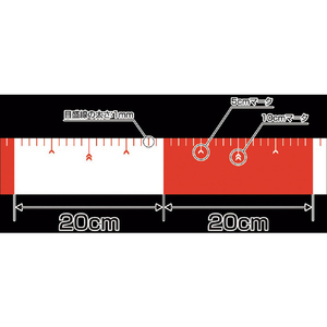シンワ測定 貼付ロッド＿合成紙製＿７５ｍｍ×２５ｍ＿赤白２０ｃｍ間隔 シンワ 貼付ロッド＿合成紙製 78194-イメージ2