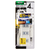 ヤザワ Y02KS401WH 雷サージ付延長コード・タップ(4個口・1m