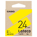 カシオ Lateco専用テープ(黒文字/24mm幅) 黄テープ XB-24YW