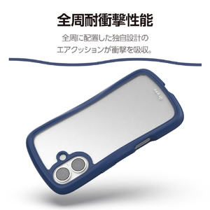 エレコム iPhone17用Grippy ハイブリッドケース フレームカラー メタルステッカー付 ネイビー PM-A25AGRPFCNV-イメージ5