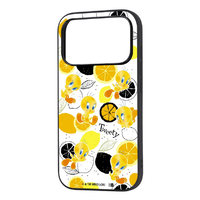 レイ・アウト iPhone 18 Pro用 / 17 Pro用 / ルーニー・テューンズ / maru 衝撃吸収 バンパー ハイブリッドケース / トゥイーティー_総柄 RJ-WP58K4TB/TWB2
