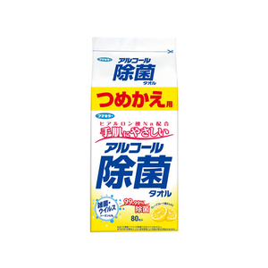 フマキラー アルコール除菌 タオル つめかえ用 80枚入 FCN3039-イメージ1