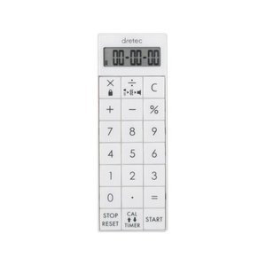 dretec/電卓付バイブタイマー ホワイト CL-124WT FC459XX-2708339-イメージ1