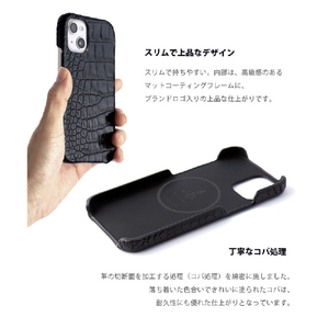ABBI SIGNATURE iPhone 15 Pro用LIPARI イタリアンレザー MagSafe対応バックカバー ダークブラウン ABS26195I15PR-イメージ10