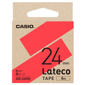 カシオ Lateco専用テープ(黒文字/24mm幅) 赤テープ XB-24RD