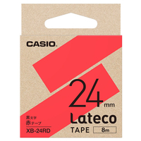 カシオ Lateco専用テープ(黒文字/24mm幅) 赤テープ XB-24RD