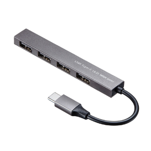 サンワサプライ USB Type-C USB2．0 4ポート スリムハブ シルバー USB-2TCH23SN-イメージ1