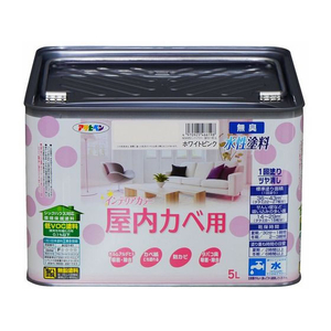 アサヒペン New水性インテリア屋内カベ 5L ホワイトピンク FCB760G-イメージ1