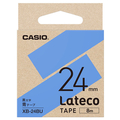 カシオ Lateco専用テープ(黒文字/24mm幅) 青テープ XB-24BU