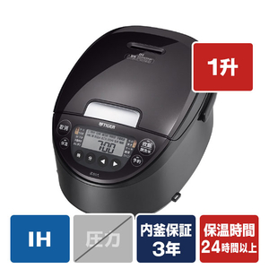 タイガー IHジャー炊飯器 パールブラック JPW-J180KP-イメージ1