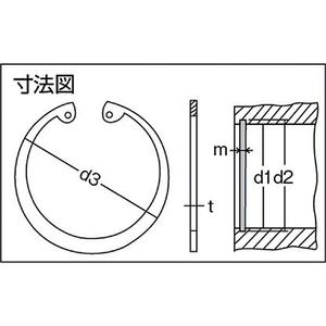 ＴＲＵＳＣＯ スナップリング穴用　スチール　呼び径Ｒ－３５　１２個入 B33-0035-イメージ5