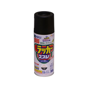 アサヒペン アスペンラッカースプレー 300ml ツヤ消し 黒 FC174NS-イメージ1