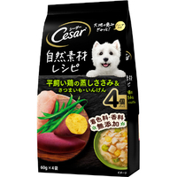 マースジャパンリミテッド 自然素材レシピ 平飼い鶏の蒸しささみ&さつまいも・いんげん 60g×4袋 シーザー ｼ-ｻﾞ-ｼｾﾞﾝｻｻﾐｲﾓｲﾝｹﾞﾝ4P