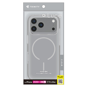 トリニティ iPhone 18 Pro Max用 / 17 Pro Max用  [Luce] マグネット吸着式アクセサリー対応 背面クリアハードケース TR-IP26L3-LUMS-CCL-イメージ1