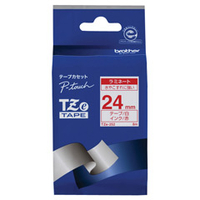 ブラザー ラミネートテープ(赤文字/白/24mm幅) TZE-252