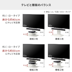 ナカムラ WALL TVスタンド V2･V3･V5対応棚板 ラージサイズ EQUALS・WALLシリーズ サテンホワイト D05000018-イメージ8