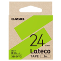 カシオ Lateco専用テープ(黒文字/24mm幅) 黄緑テープ XB-24YG