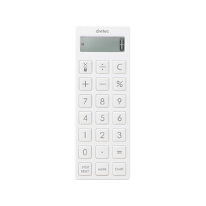 dretec/時計付電卓タイマー ホワイト CL-130WT FC461XX-2709865-イメージ1