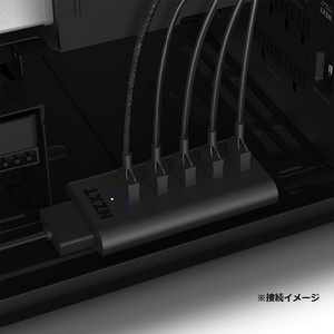 NZXT Internal USB Hub(gen3) デジタルコンポーネント用USB2．0拡張 ブラック AC-IUSBH-M3-イメージ7