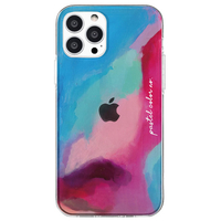 Dparks iPhone 13 Pro用ソフトクリアケース パステルカラー PINKBLUE DS21199I13P