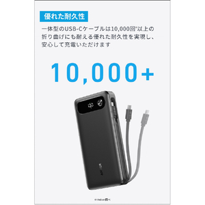 Anker Power Bank(20000mAh 87W Built-In USB-C ケーブル) ブラック A1383N11-イメージ7