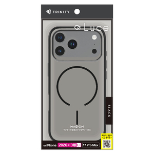 トリニティ iPhone 18 Pro Max用 / 17 Pro Max用  [Luce] マグネット吸着式アクセサリー対応 背面クリアハードケース クリア×ブラック TR-IP26L3-LUMS-CBK-イメージ1