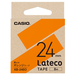 カシオ Lateco専用テープ(黒文字/24mm幅) オレンジテープ XB-24EO-イメージ1