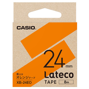 カシオ Lateco専用テープ(黒文字/24mm幅) オレンジテープ XB-24EO カシオ Lateco専用テープ(黒文字/24mm幅) オレンジテープ XB-24EO