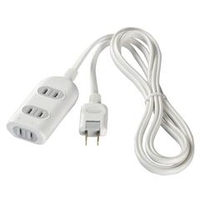 BUFFALO 2ピン式電源タップ(3個口・5m) ホワイト BSTAPST2350WH