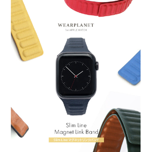 WEARPLANET Apple Watch 42/41/40/38mm用Slim Line マグネットリンクバンド Midnight Blue WP23200AWMB-イメージ3