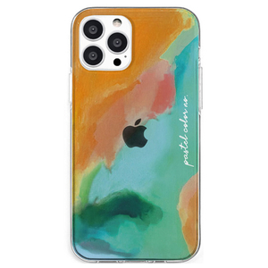 Dparks iPhone 13 Pro用ソフトクリアケース パステルカラー OrangeGreen DS21200I13P-イメージ1