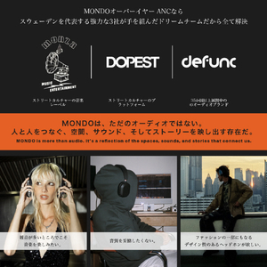 MONDO オーバーイヤーANCヘッドフォン グラファイト M1025-イメージ4