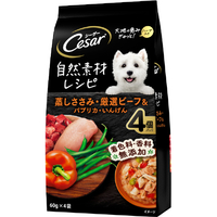 マースジャパンリミテッド 自然素材レシピ 蒸しささみ・厳選ビーフ&パプリカ・いんげん 60g×4袋 シーザー ｼ-ｻﾞ-ｼｾﾞﾝｻｻﾐBﾊﾟﾌﾟﾘｶ4P