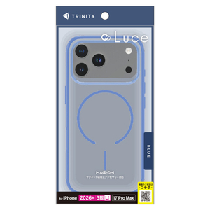 トリニティ iPhone 18 Pro Max用 / 17 Pro Max用  [Luce] マグネット吸着式アクセサリー対応 背面クリアハードケース クリア×ブルー TR-IP26L3-LUMS-CSMBL-イメージ1