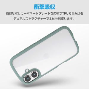 エレコム iPhone17用TOUGH SLIM LITE ケース フレームカラー メタルステッカー付 グリーン PM-A25ATSLFCGN-イメージ4