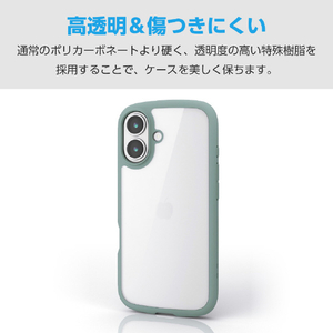 エレコム iPhone17用TOUGH SLIM LITE ケース フレームカラー メタルステッカー付 グリーン PM-A25ATSLFCGN-イメージ5