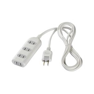 BUFFALO 2ピン式電源タップ(4個口・1m) ホワイト BSTAPST2410WH-イメージ1