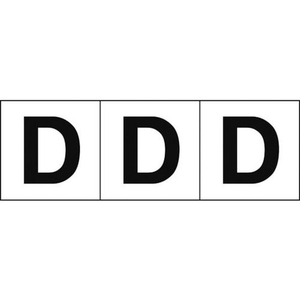 トラスコ中山 TRUSCO アルファベットステッカー 50×50 「D」 白地／黒文字 3枚 3枚粘着シール5050英字｢D｣ FC727GD-4389182-イメージ1